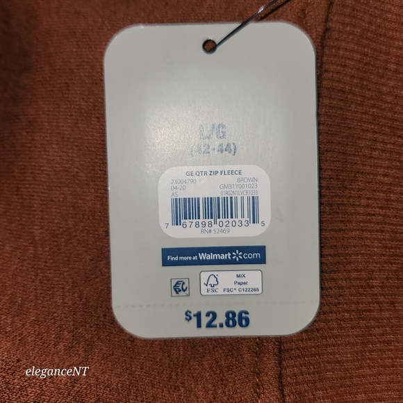 George Men's Quarter Zip Fleece Brown Men's Sz: Large NWT - Picture 7 of 7